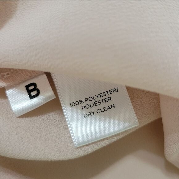 Loft Women's Blush Pink Sheer Pleated Yoke Blouse - Picture 9 of 10